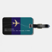 高級感のある青い航空旅行用バッグ識別タグ ラゲッジタグ (裏面横)