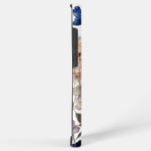 高級感のある青い芍薬とシャンパンの花柄 SAMSUNG GALAXYケース (右側面)