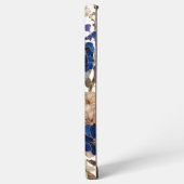 高級感のある青い芍薬とシャンパンの花柄 SAMSUNG GALAXYケース (左側面)