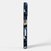 高級感のある青と白の花柄のラグジュアリーフォンケース Case-Mate iPhoneケース (裏面 / 右)
