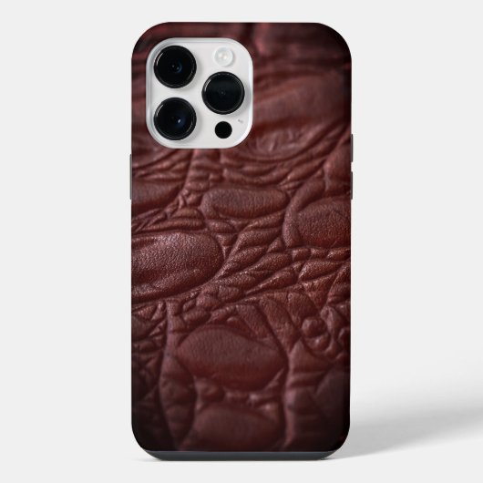 高級感のある革のテクスチャー iPhoneケース (裏面)