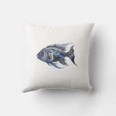 高級感のある黒い魚のスモール クッション (裏面)