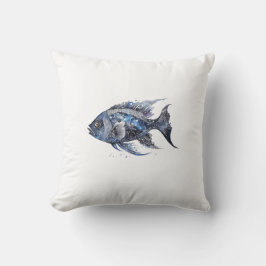 高級感のある黒い魚のスモール クッション