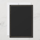 高級感のある黒と金のフローラル Save the Date 招待状 (裏面)
