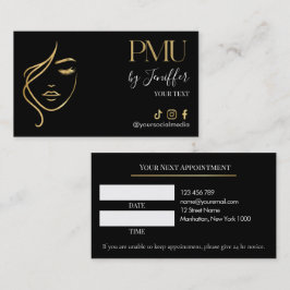 高級感のある黒と金のPMUアポイントメントカード 予約カード