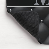 高級感のある黒のデザイン モノグラム入り 名前入り マウスパッド (コーナー)