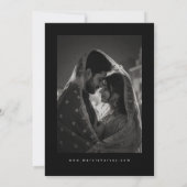 高級感のある黒の結婚式の写真 セーブザデート (裏面)
