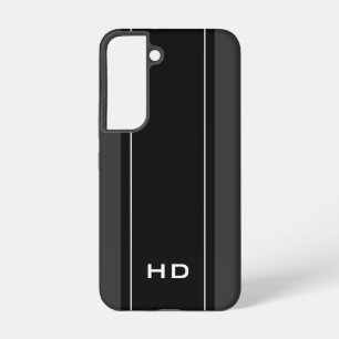 高級感のある黒ストライプのモノグラム SAMSUNG GALAXY S22ケース