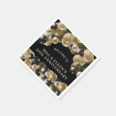 高級感のある黒金 50周年記念 スタンダードカクテルナプキン (角)