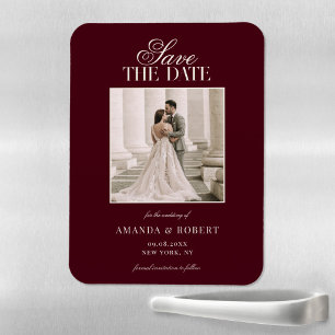 高級感溢れるオールドマネースタイルの結婚式フォトウェディングセーブザデート マグネット