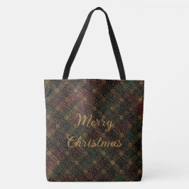 高級感, クリスマスパターン, ゴールド メリークリスマス トートバッグ