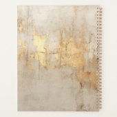 高級抽象芸術アイボリー金ゴールドグリッタープロフェッショナル プランナー手帳 (裏面)