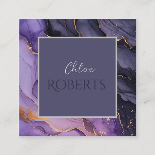 高級抽象芸術モダン背景大理石 スクエア名刺 (正面)