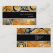 高級抽象芸術化石金ゴールドエレガントユニーク岩 名刺 (正面/裏面)