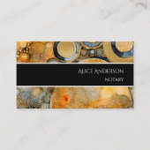 高級抽象芸術化石金ゴールドエレガントユニーク岩 名刺 (正面)