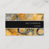 高級抽象芸術化石金ゴールドエレガントユニーク岩 名刺 (正面)