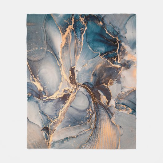 高級抽象芸術流絵画体アート フリースブランケット (正面)