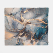 高級抽象芸術流絵画体アート フリースブランケット (正面(横))