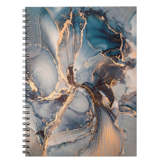 高級抽象芸術流絵画液アートのアルコールインク ノートブック (正面)