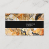 高級抽象芸術液体金ゴールドエレガントユニーク岩 名刺 (裏面)