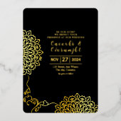 高級招待状カード用テンプレートデザインベクトル 箔招待状 (正面)