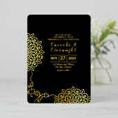 高級招待状カード用テンプレートデザインベクトル 箔招待状 (立ち正面)