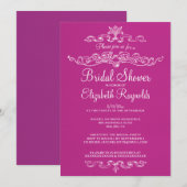 高級明るい赤紫色ブライダルシャワー招待状 招待状 (正面/裏面)