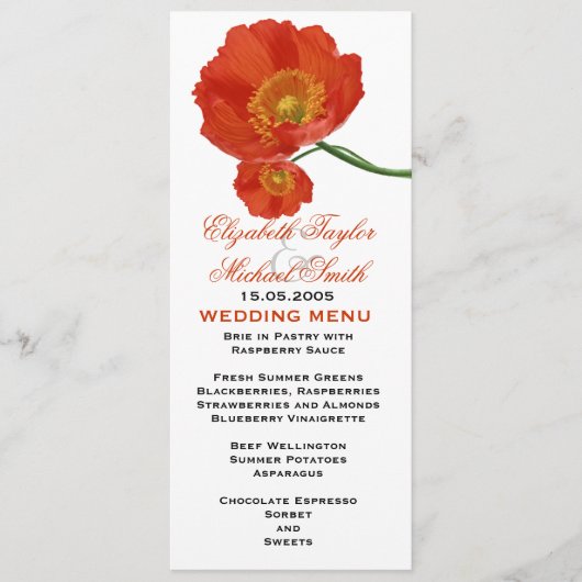 高級春ポピー結婚フローラのメニュー メニュー (正面)