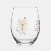 高級春ワイルドフラワーバタフライバラガーデン ステムなしワイングラス (裏面)