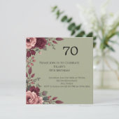 高級暗色フラワー 70歳の誕生日 カード (スタンド正面)