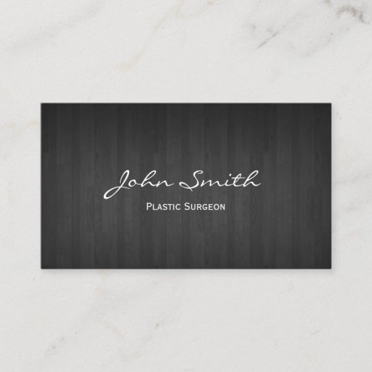高級暗黒木材プラスチック製外科医の名刺 名刺 (正面)