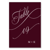 高級書道ブルゴーニュ結婚のナンバー9、 テーブルナンバー (正面)