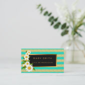 高級最高の人気があるターコイズ金ゴールドグリッター 名刺 (スタンド正面)