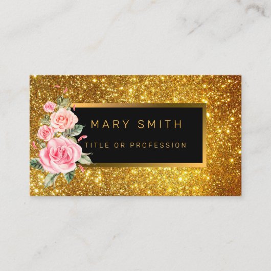 高級最高の人気がある金ゴールドグリッター 名刺 (正面)