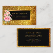 高級最高の人気がある金ゴールドグリッター 名刺 (正面/裏面)