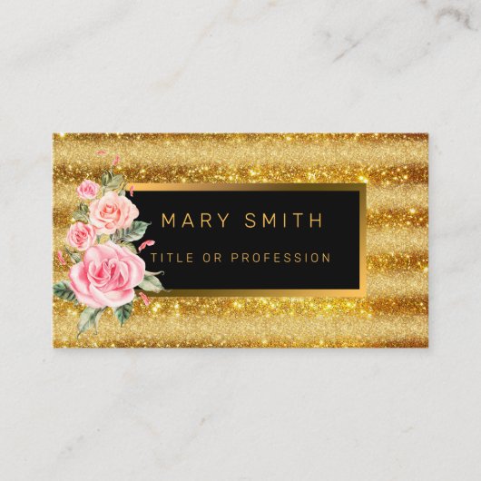 高級最高の人気がある金ゴールドグリッター 名刺 (正面)