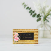 高級最高の人気がある金ゴールドグリッター 名刺 (スタンド正面)