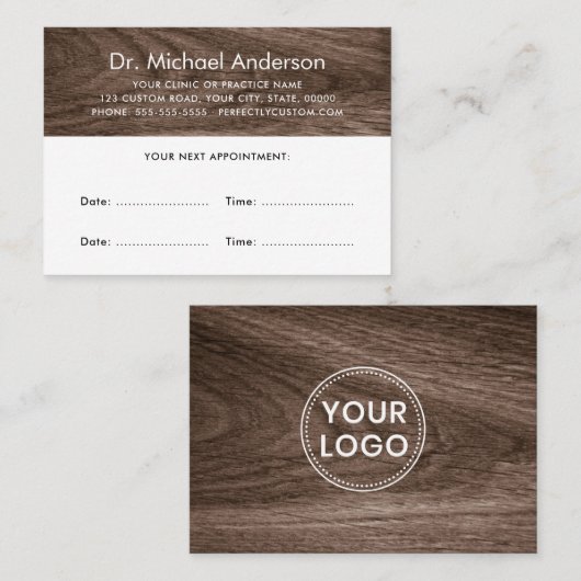 高級木材アポイントメントカードとカスタム 予約カード (正面/裏面)