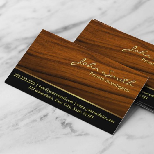 高級木目調査士名刺 名刺