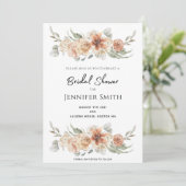 高級桃エレガント色の花ブライダルシャワー セーブザデート (スタンド正面)