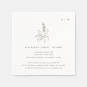 高級植物性フローラ結婚スケッチのおもしろい事実 スタンダードカクテルナプキン (正面)