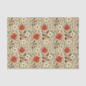 高級植物性ポインセチアフローラアートパターン 薄葉紙 (正面)