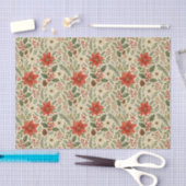 高級植物性ポインセチアフローラアートパターン 薄葉紙 (クラフト)