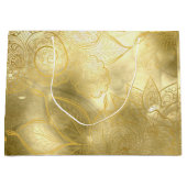 高級洗練された金ゴールドフェスティバル ラージペーパーバッグ (正面)