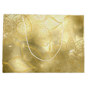 高級洗練された金ゴールドフェスティバル ラージペーパーバッグ (裏面)