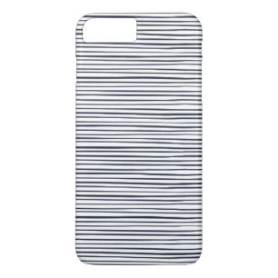 高級海軍の水彩色のストライプ iPhone 8 PLUS/7 PLUSケース