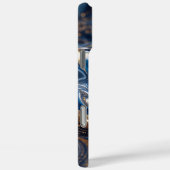 高級深いブルー金ゴールドスワール3D大理石テクスチャ、 Case-Mate iPhoneケース (裏面 / 右)