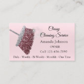 高級清掃サービス住宅用シルバーピンク 名刺 (正面)