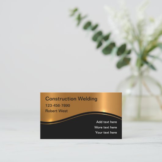 高級溶接建築名刺 名刺 (スタンド正面)
