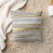 高級灰色の水彩及び金ゴールド質感 クッション (ブランケット)